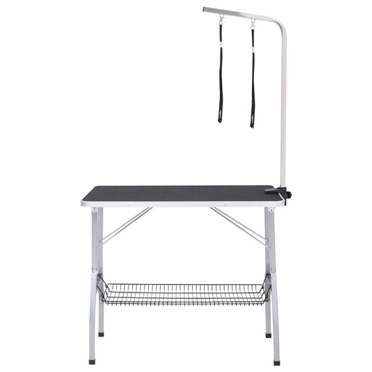 NNEVL Adjustable Dog Grooming Table with 2 Loops and Basket