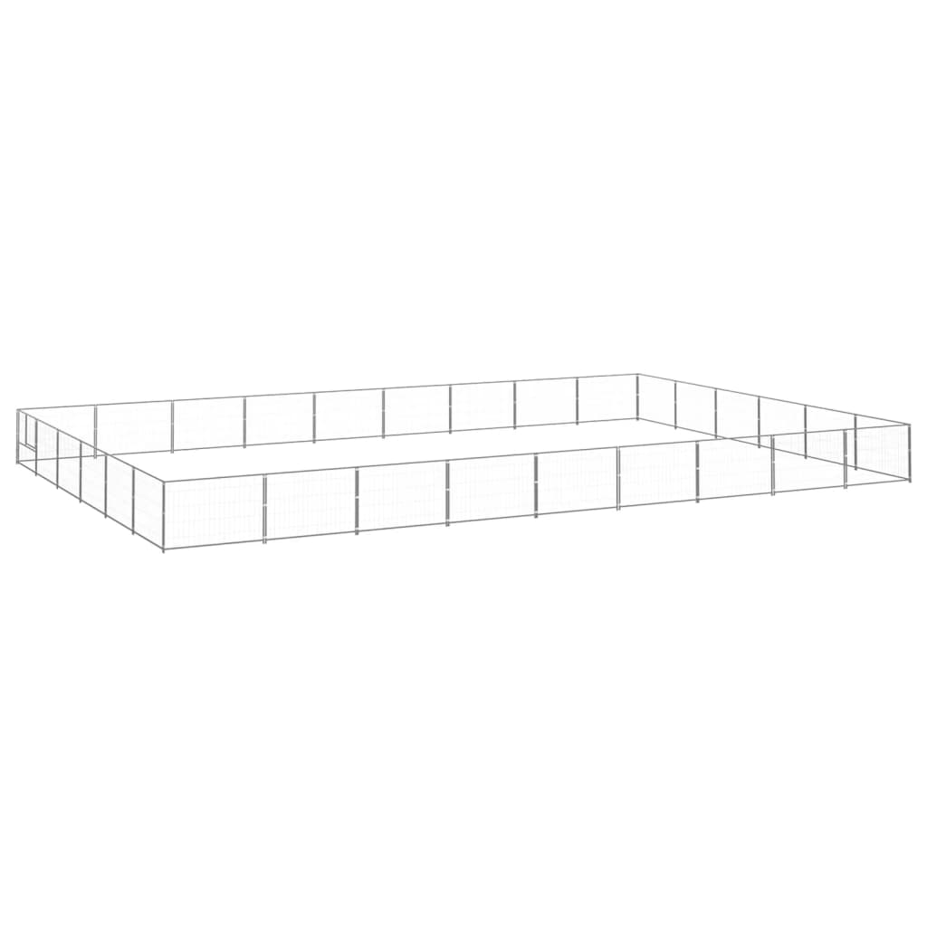 NNEVL Dog Kennel Silver 54 m² Steel-0