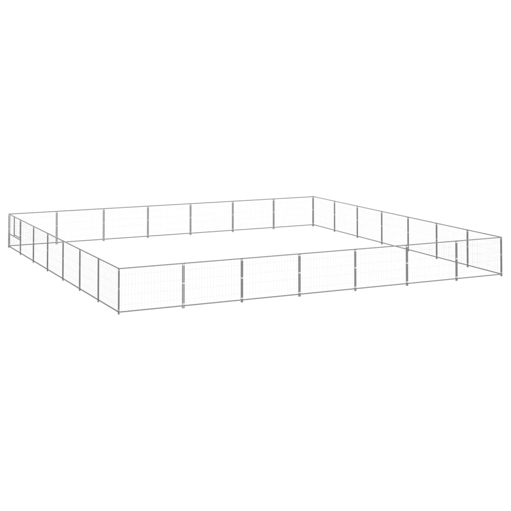 NNEVL Dog Kennel Silver 49 m² Steel-0