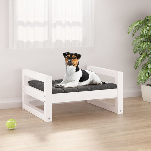 NNEVL Dog Bed White 55.5x45.5x28 cm Solid Pine Wood-0