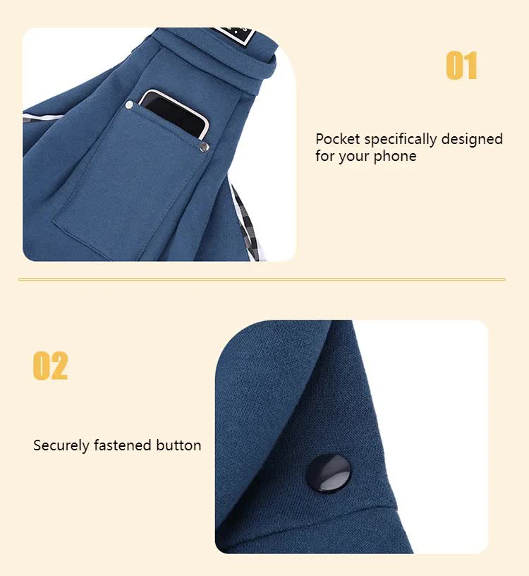 NNEDSZ Black Adjustable Pet Sling Carrier Bag - Comfortable and Hands-Free Design