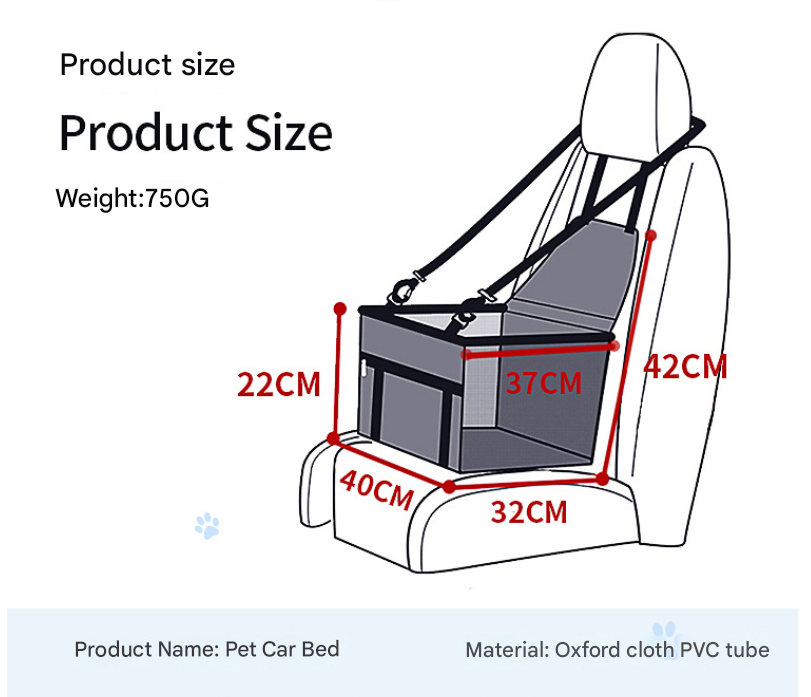 NNEDSZ Black and Red Portable Pet Car Seat for Dogs and Cats - Adjustable Car Seat Cover, Pet Travel Car Carrier with Safety Belt